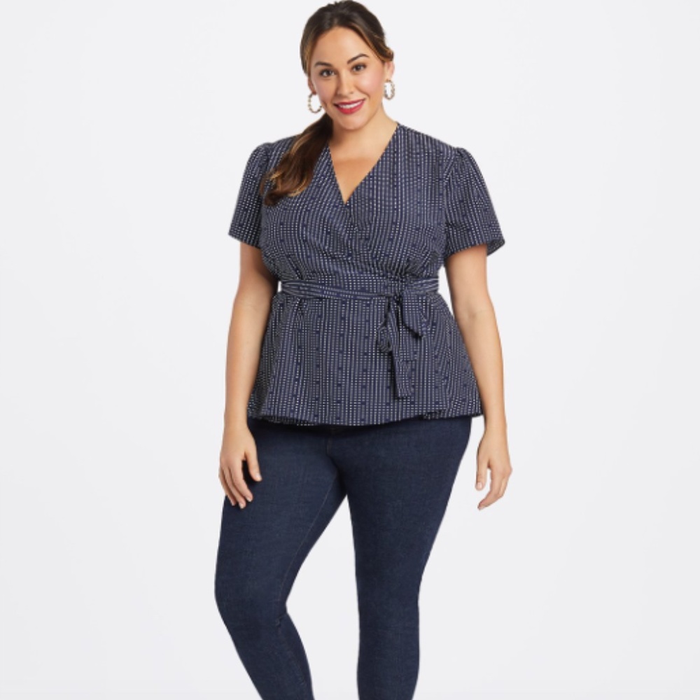 Draper James Heart Dots Wrap Top